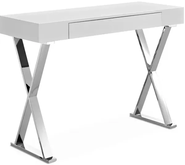 Modway Sector Chrome Stainless Steel Console Table