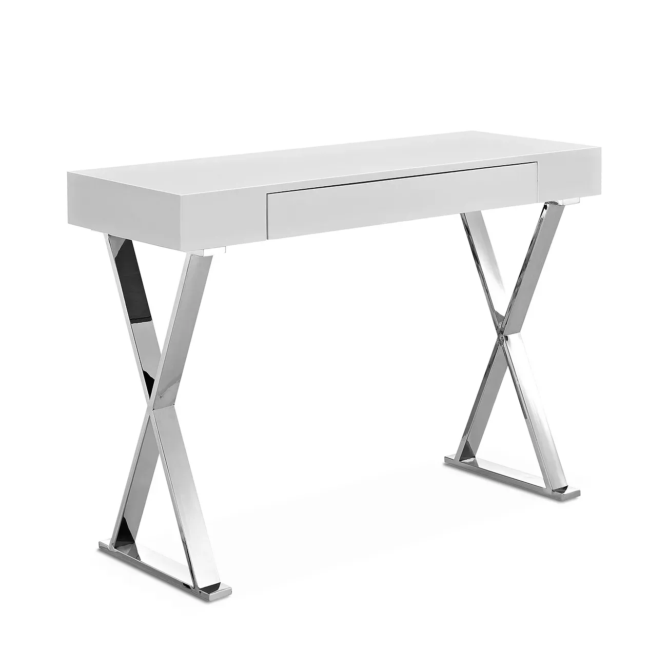 Modway Sector Chrome Stainless Steel Console Table