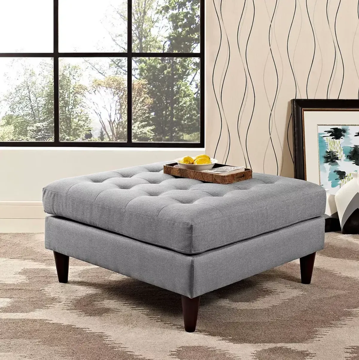 Modway Empress Upholstered Fabric Large Ottoman