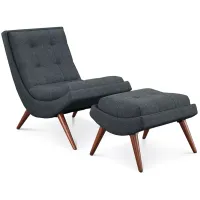 Modway Ramp Upholstered Fabric Lounge Chair Set