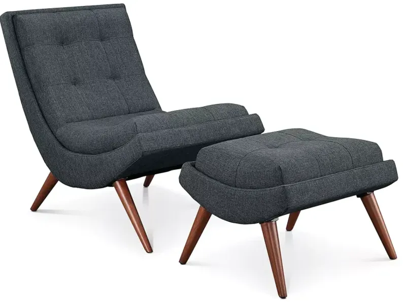 Modway Ramp Upholstered Fabric Lounge Chair Set