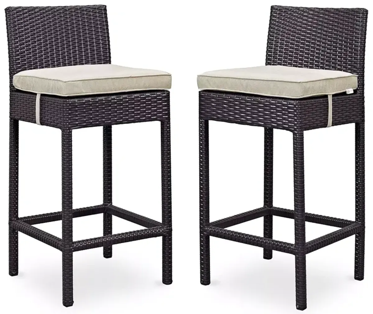 Modway Lift Outdoor Patio Rattan Bar Stools, Set of 2