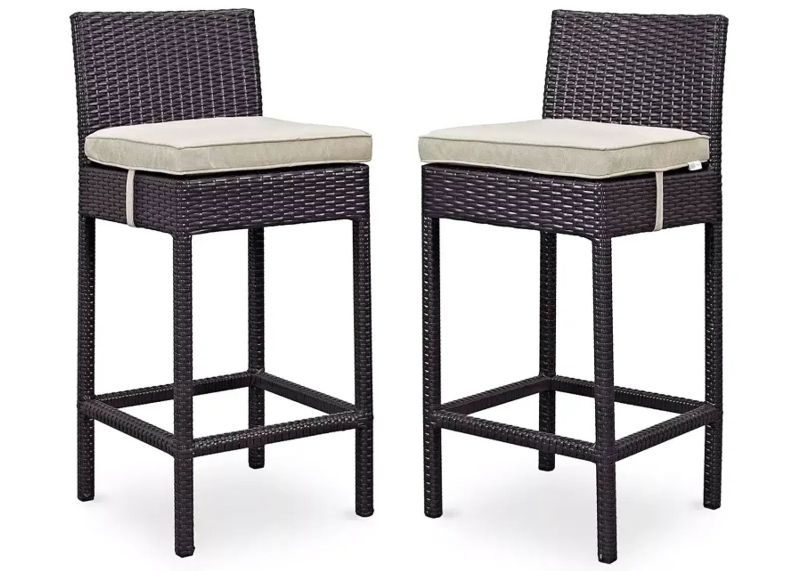 Modway Lift Outdoor Patio Rattan Bar Stools, Set of 2