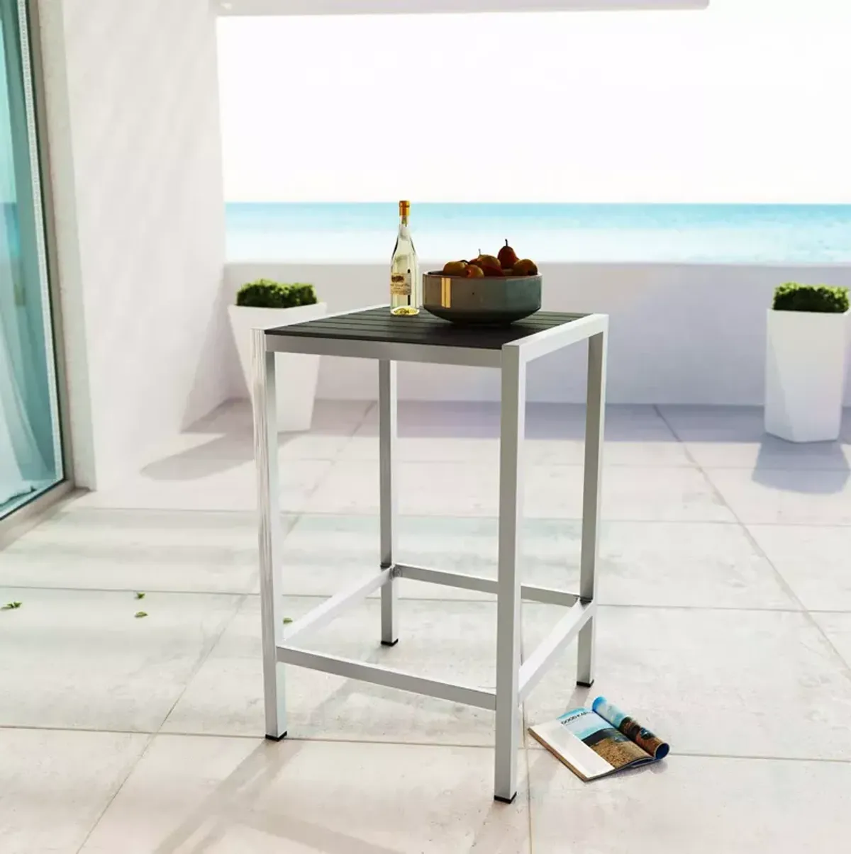 Modway Shore Outdoor Patio Aluminum Bar Table