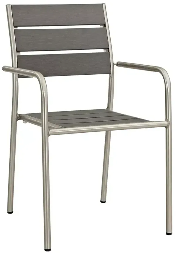 Modway Shore Outdoor Patio Aluminum Dining Rounded Armchair