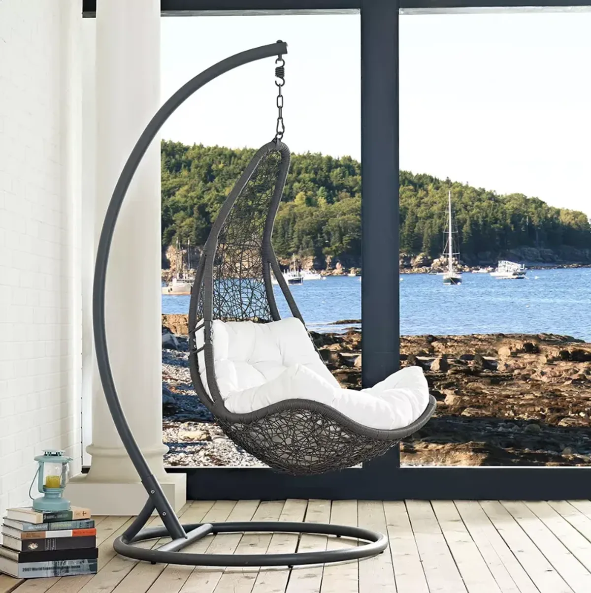 Modway Abate Outdoor Patio Swing Chair with Stand