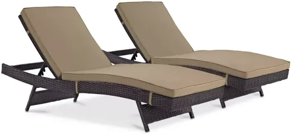 Modway Convene Outdoor Patio Rattan Chaises, Set of 2