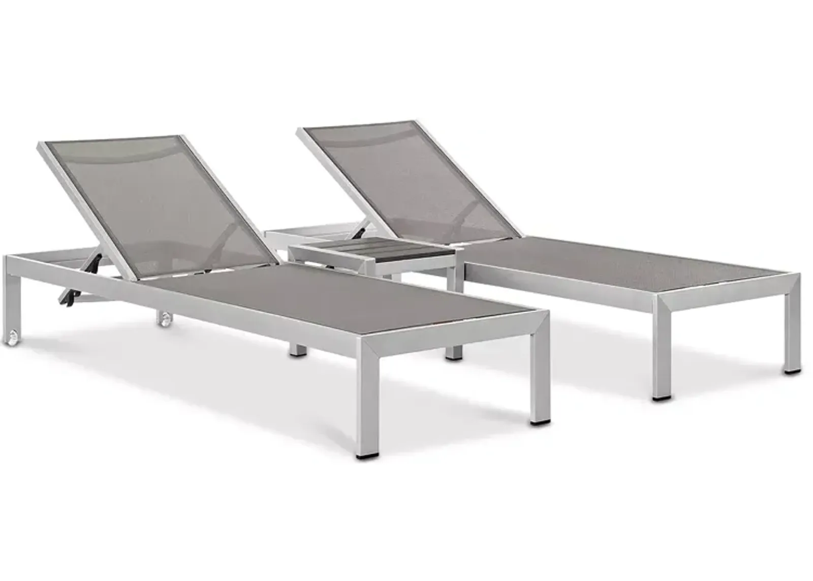 Modway Shore 3 Piece Outdoor Patio Mesh Chaise Set