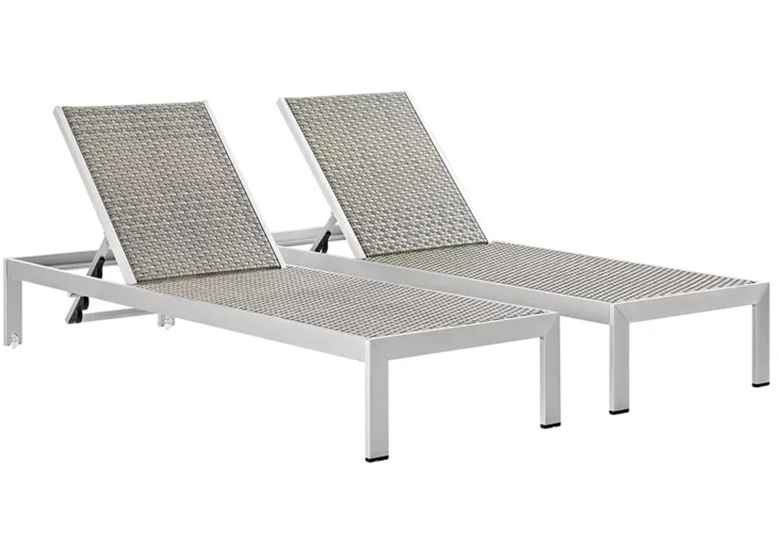 Modway Shore Outdoor Aluminum Patio Chaise, Set of 2