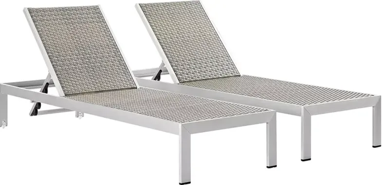 Modway Shore Outdoor Aluminum Patio Chaise, Set of 2