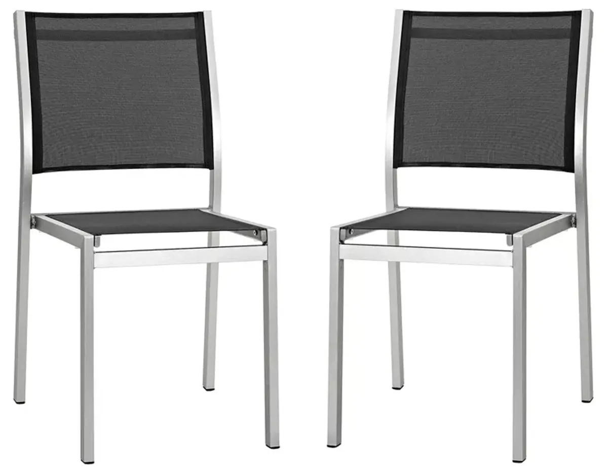 Modway Shore Outdoor Patio Aluminum Side Chair, Set of 2 