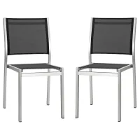 Modway Shore Outdoor Patio Aluminum Side Chair, Set of 2 