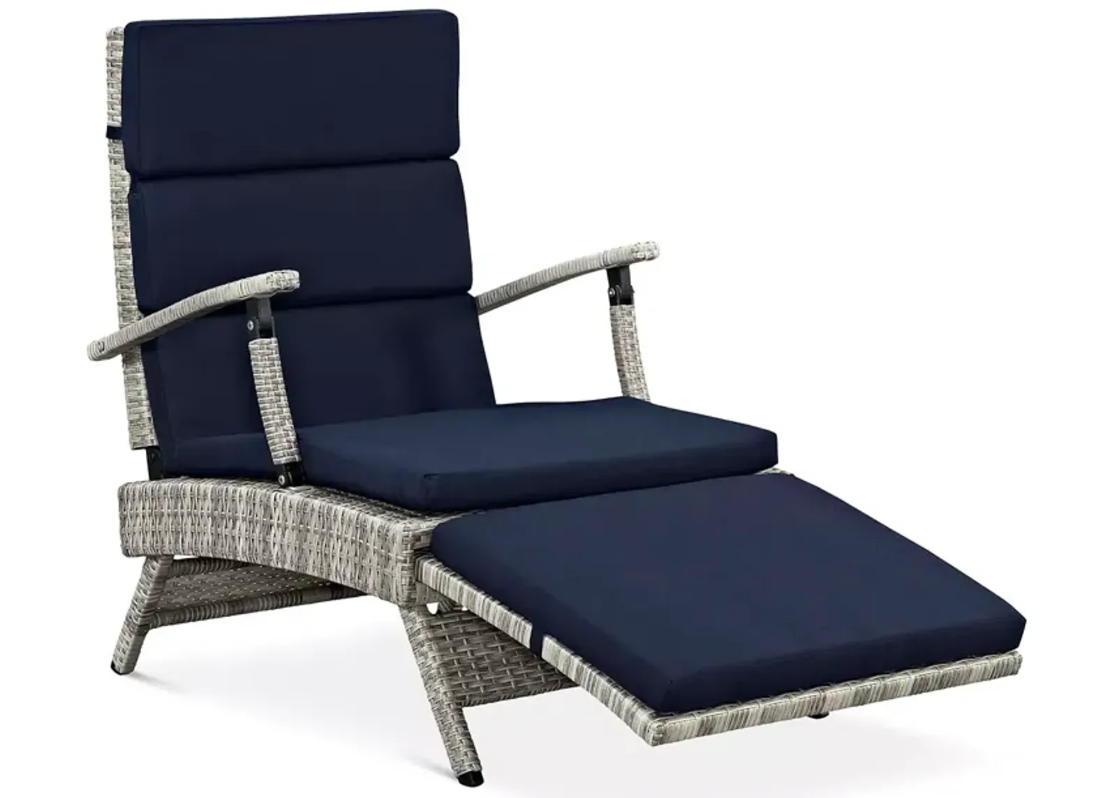 Modway Envisage Chaise Outdoor Patio Wicker Rattan Lounge Chair