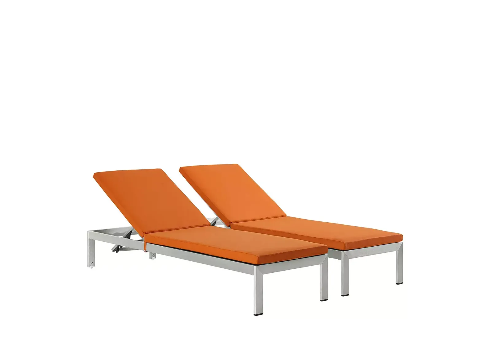 Modway Shore Outdoor Patio Aluminum Chaise with Cushions, Set of 2