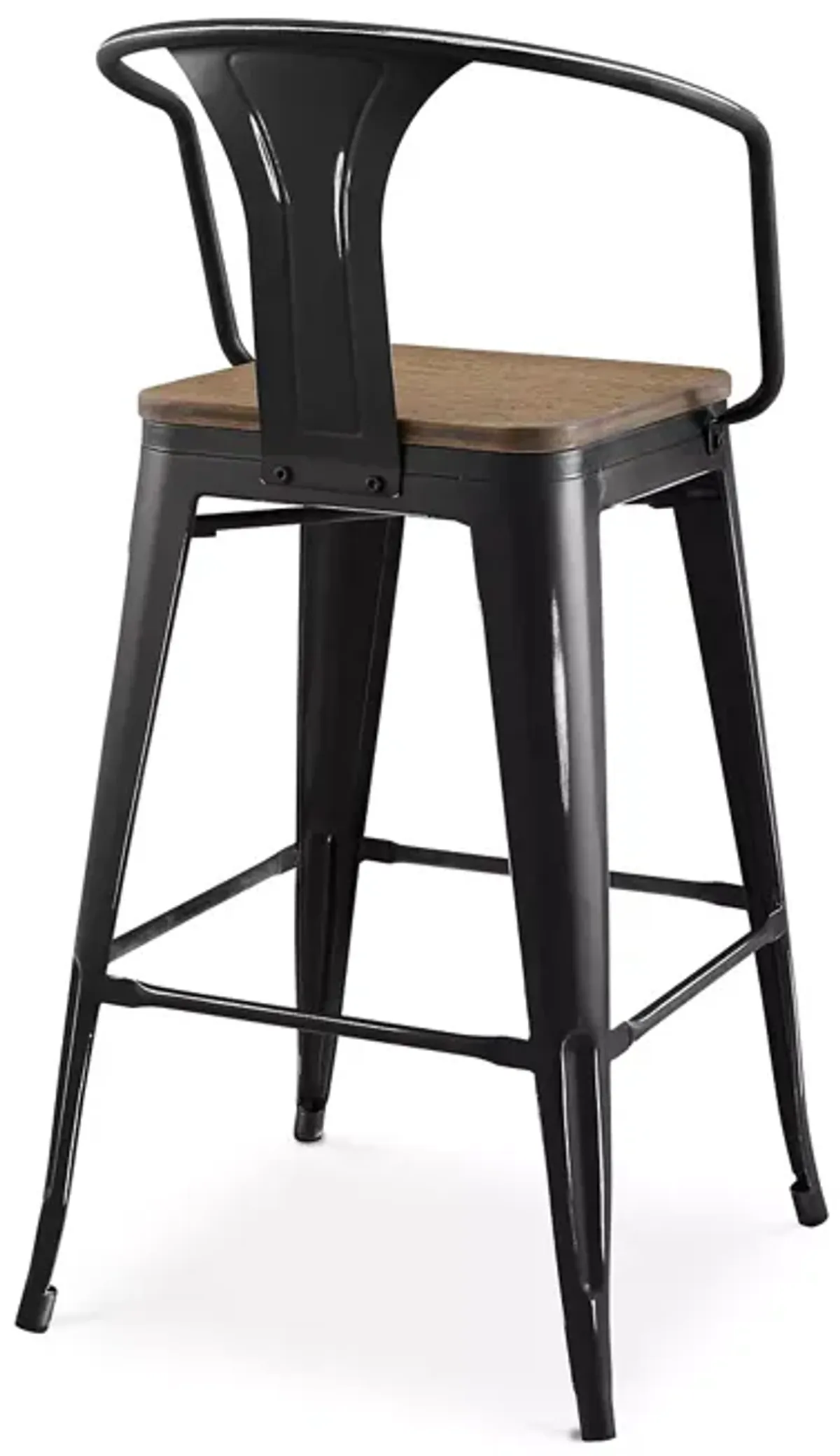 Modway Promenade Wooden Seat Bar Stool with Arms