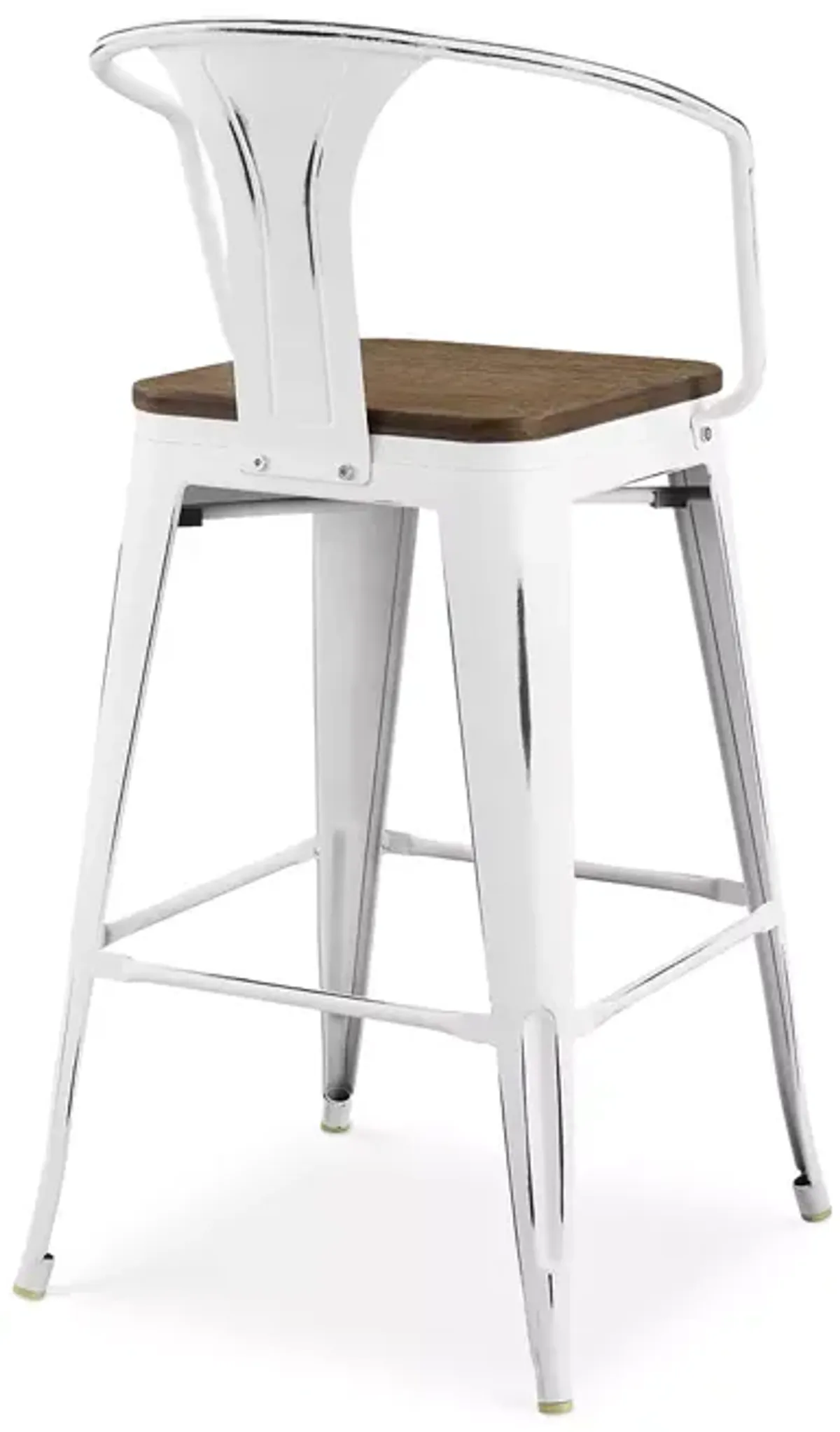 Modway Promenade Wooden Seat Bar Stool with Arms