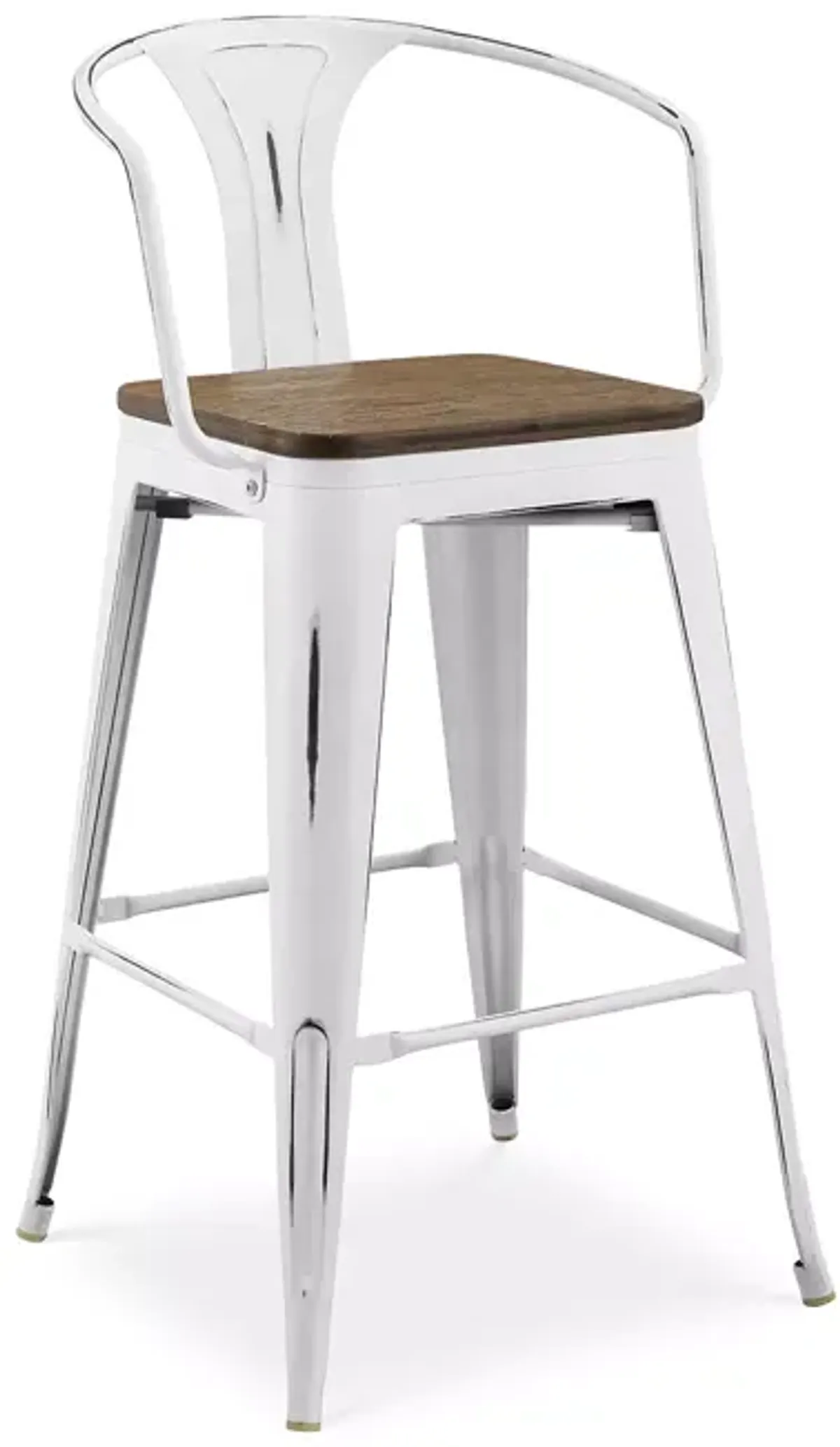 Modway Promenade Wooden Seat Bar Stool with Arms