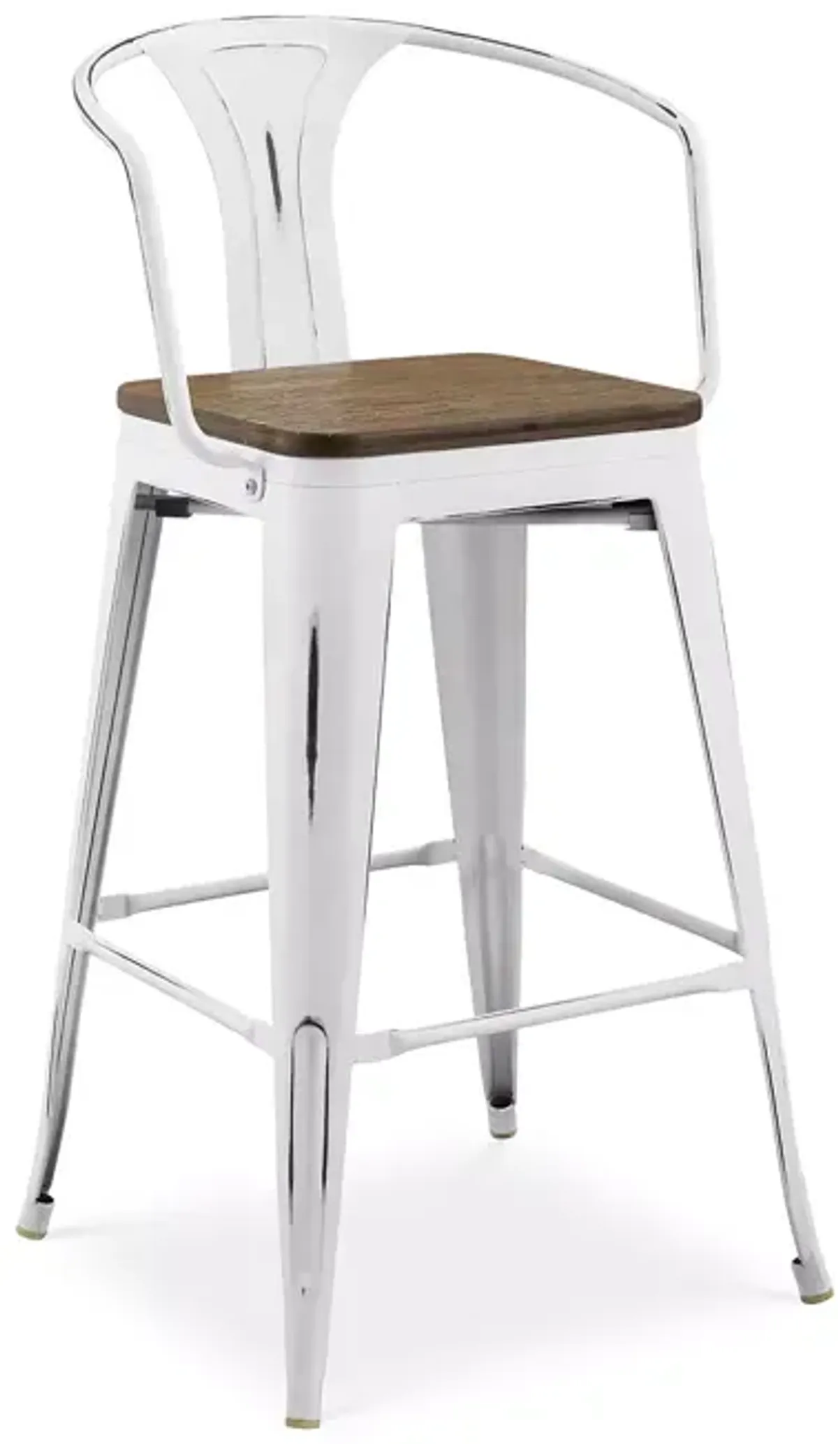 Modway Promenade Wooden Seat Bar Stool with Arms