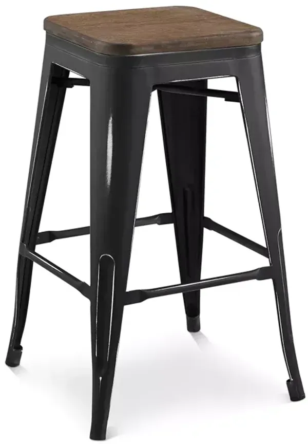 Modway Promenade Backless Wooden Seat Counter Stool