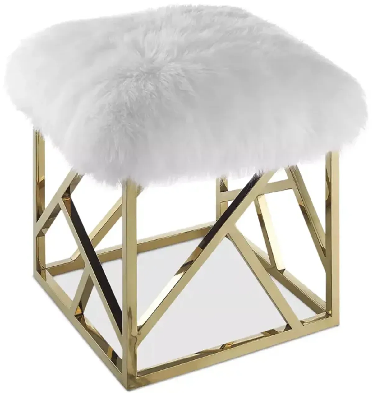 Modway Intersperse Sheepskin Ottoman