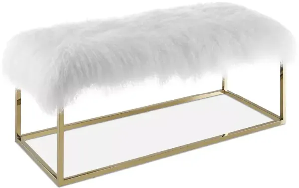 Modway Anticipate Sheepskin Bench