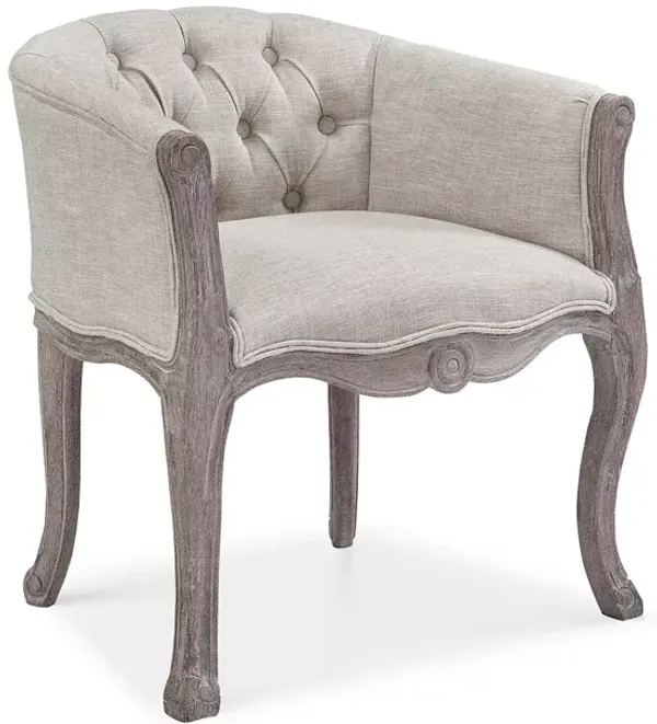 Modway Crown Vintage French Upholstered Fabric Dining Armchair