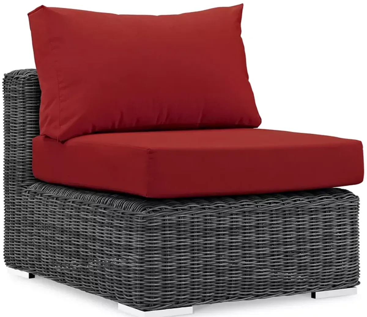 Modway Summon Outdoor Patio SunbrellaÂ® Wicker Armless Chair