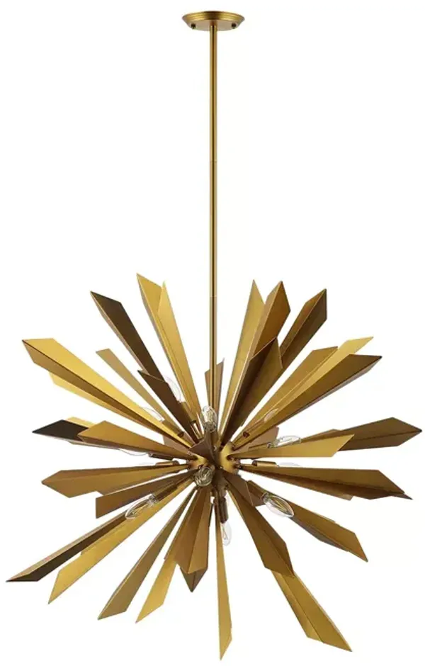 Modway Pervade Starburst Brass Pendant 16-Light Chandelier