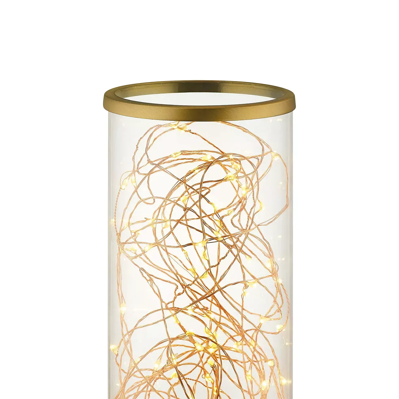 Modway Adore Cylindrical-Shaped Clear Glass And Brass Table Lamp