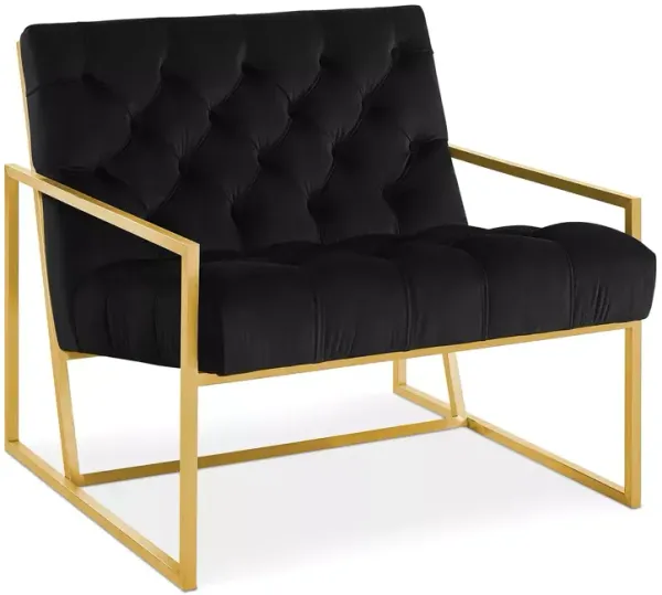 Modway Bequest Gold Stainless Steel Upholstered Velvet Accent Chair