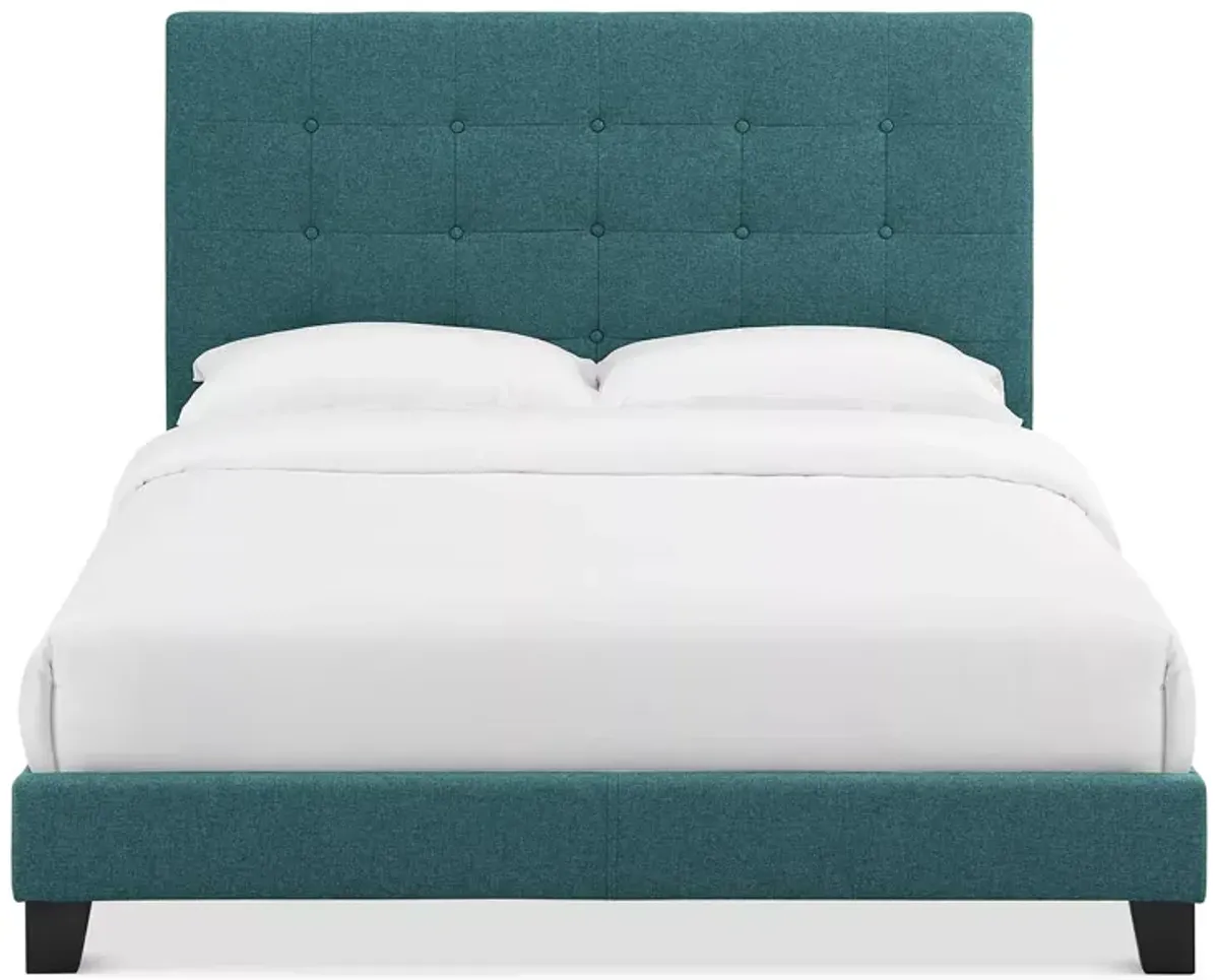 Modway Melanie Tufted Button Upholstered Fabric Platform Bed, Twin