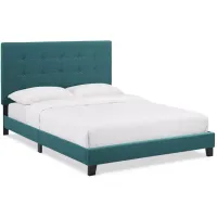 Modway Melanie Tufted Button Upholstered Fabric Platform Bed, Twin