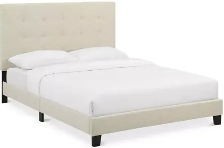 Modway Melanie Tufted Button Upholstered Fabric Platform Bed, Full