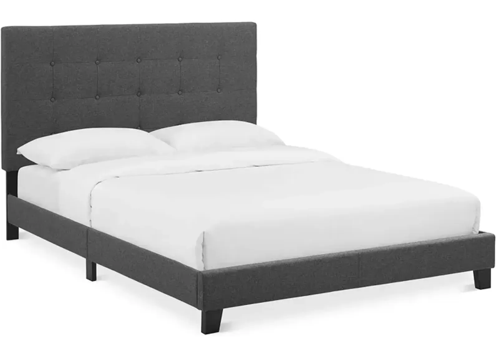 Modway Melanie Tufted Button Upholstered Fabric Platform Bed, Full