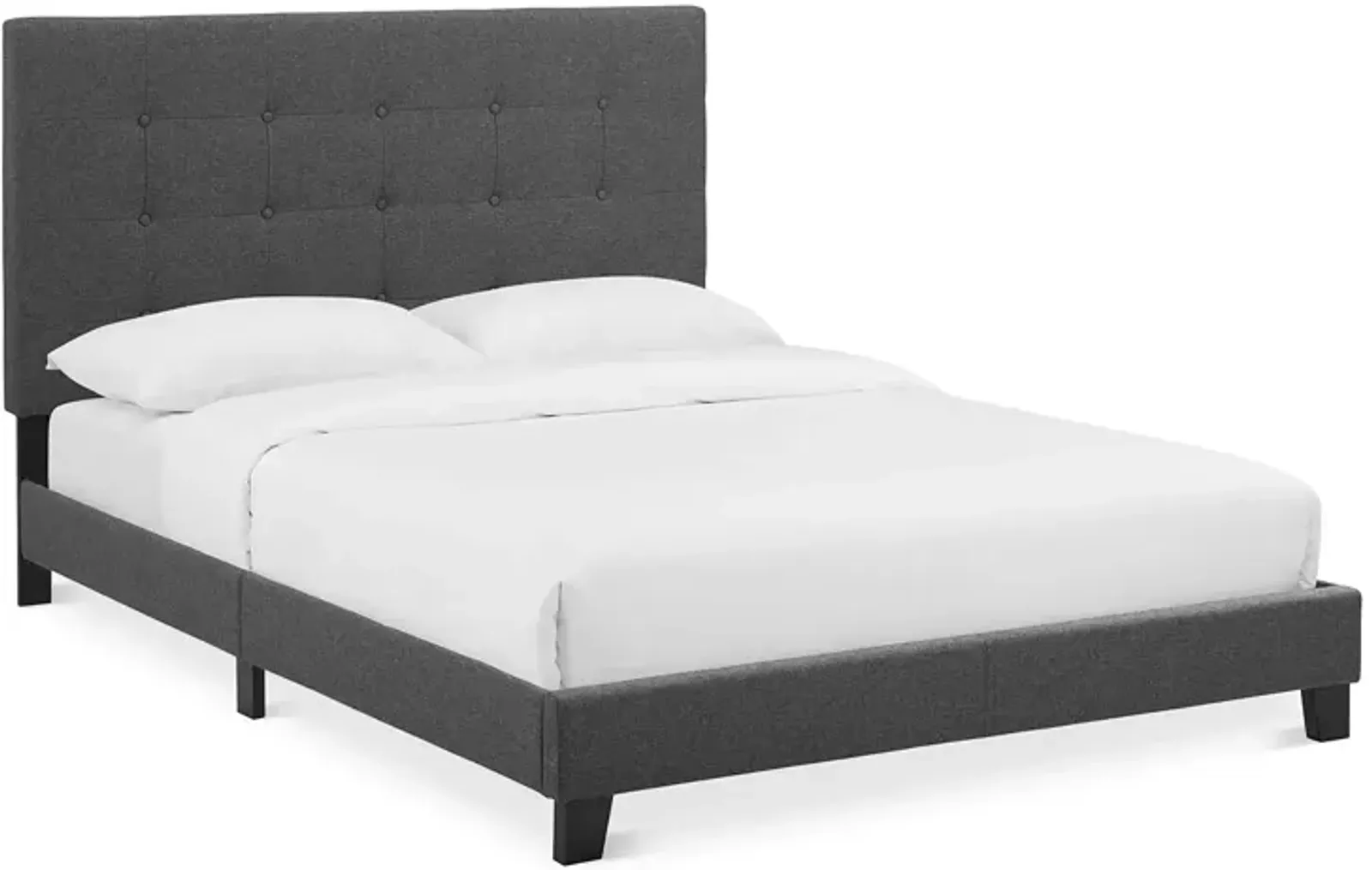 Modway Melanie Tufted Button Upholstered Fabric Platform Bed, Full