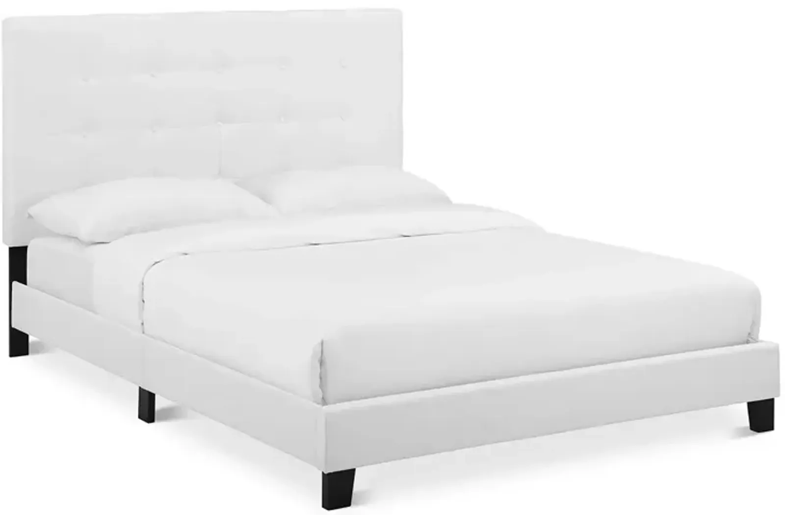 Modway Melanie Tufted Button Upholstered Fabric Platform Bed, Full