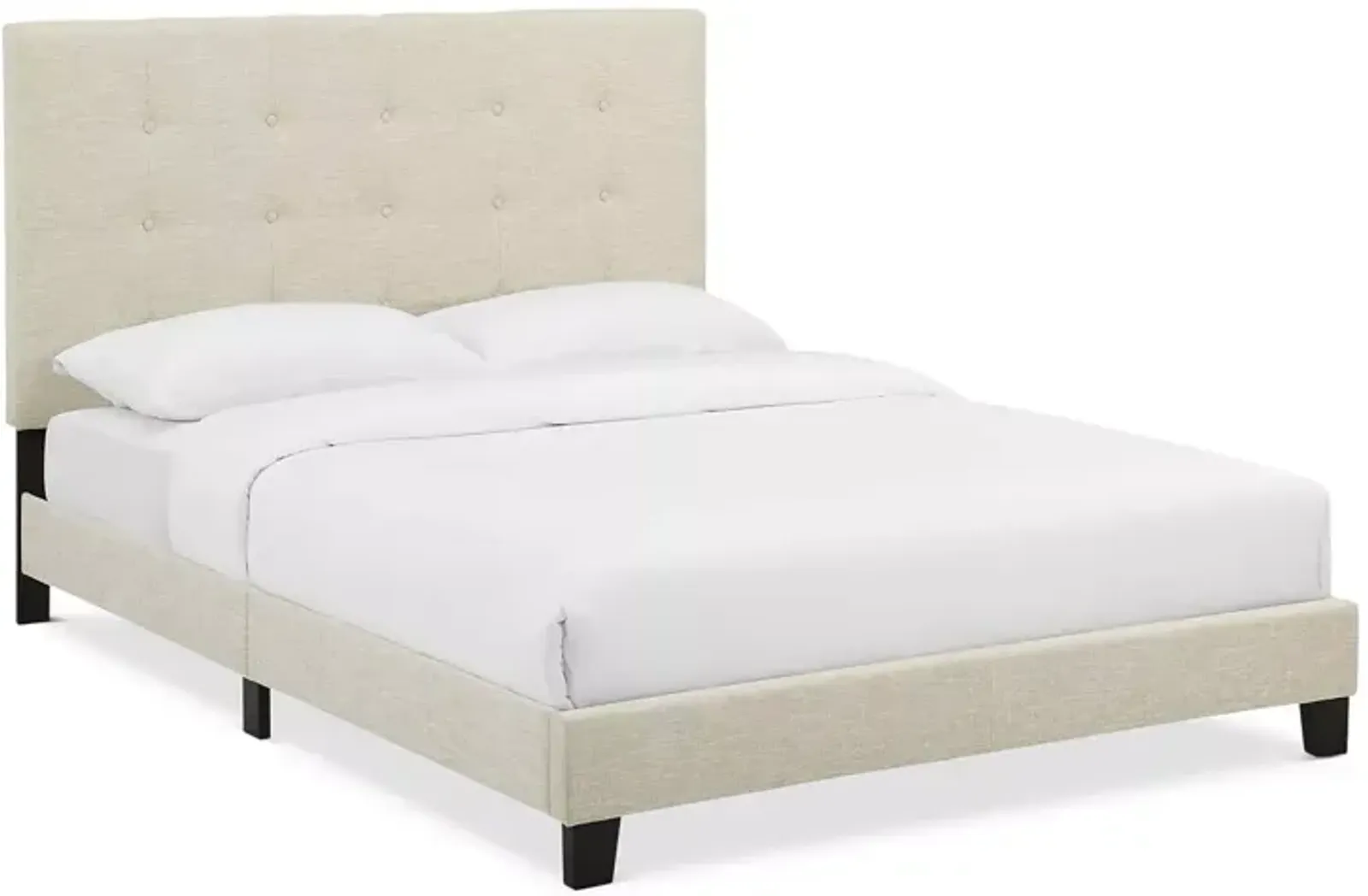 Modway Melanie Tufted Button Upholstered Fabric Platform Bed, Queen