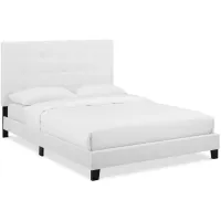 Modway Melanie Tufted Button Upholstered Fabric Platform Bed, Queen