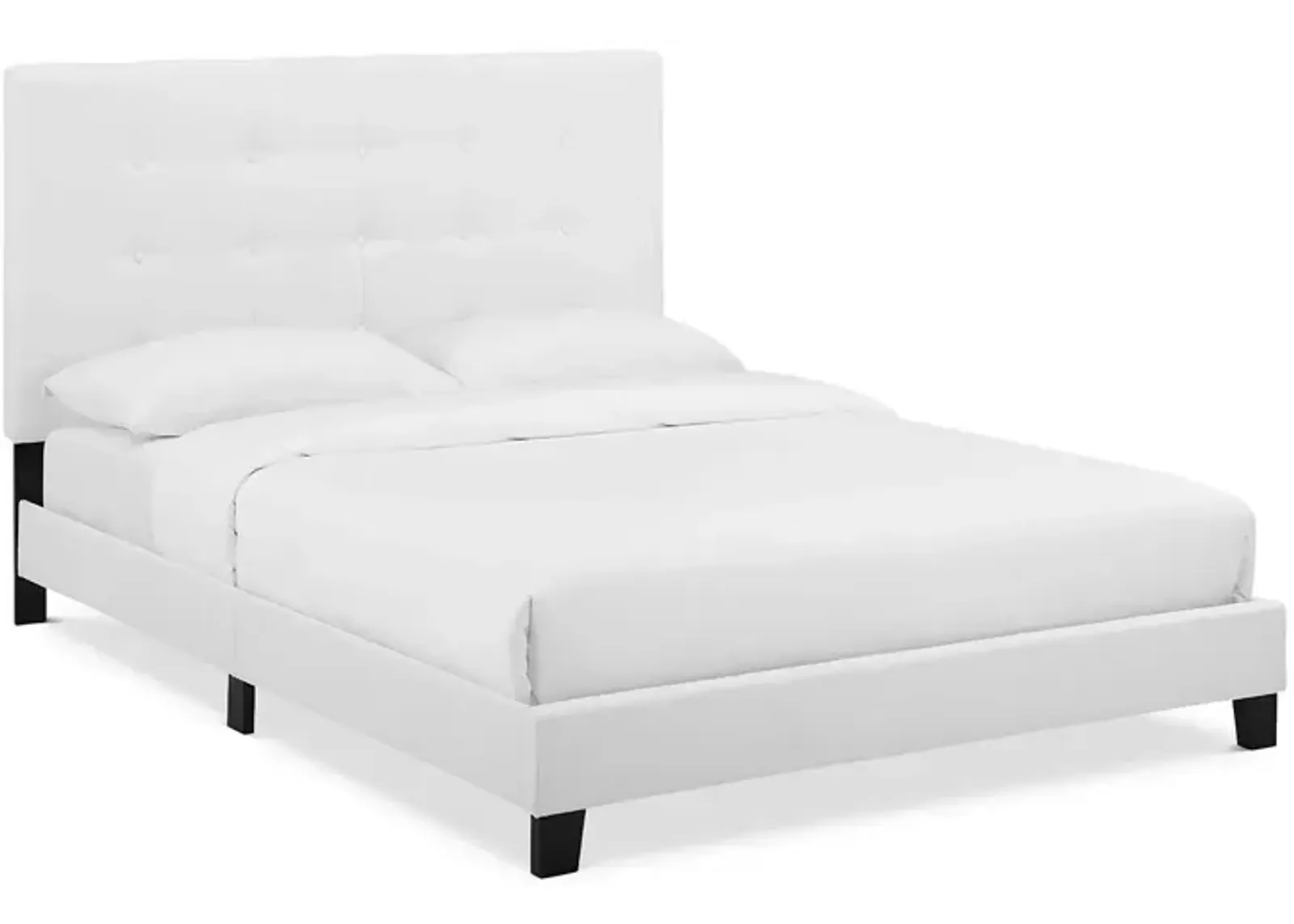 Modway Melanie Tufted Button Upholstered Fabric Platform Bed, Queen