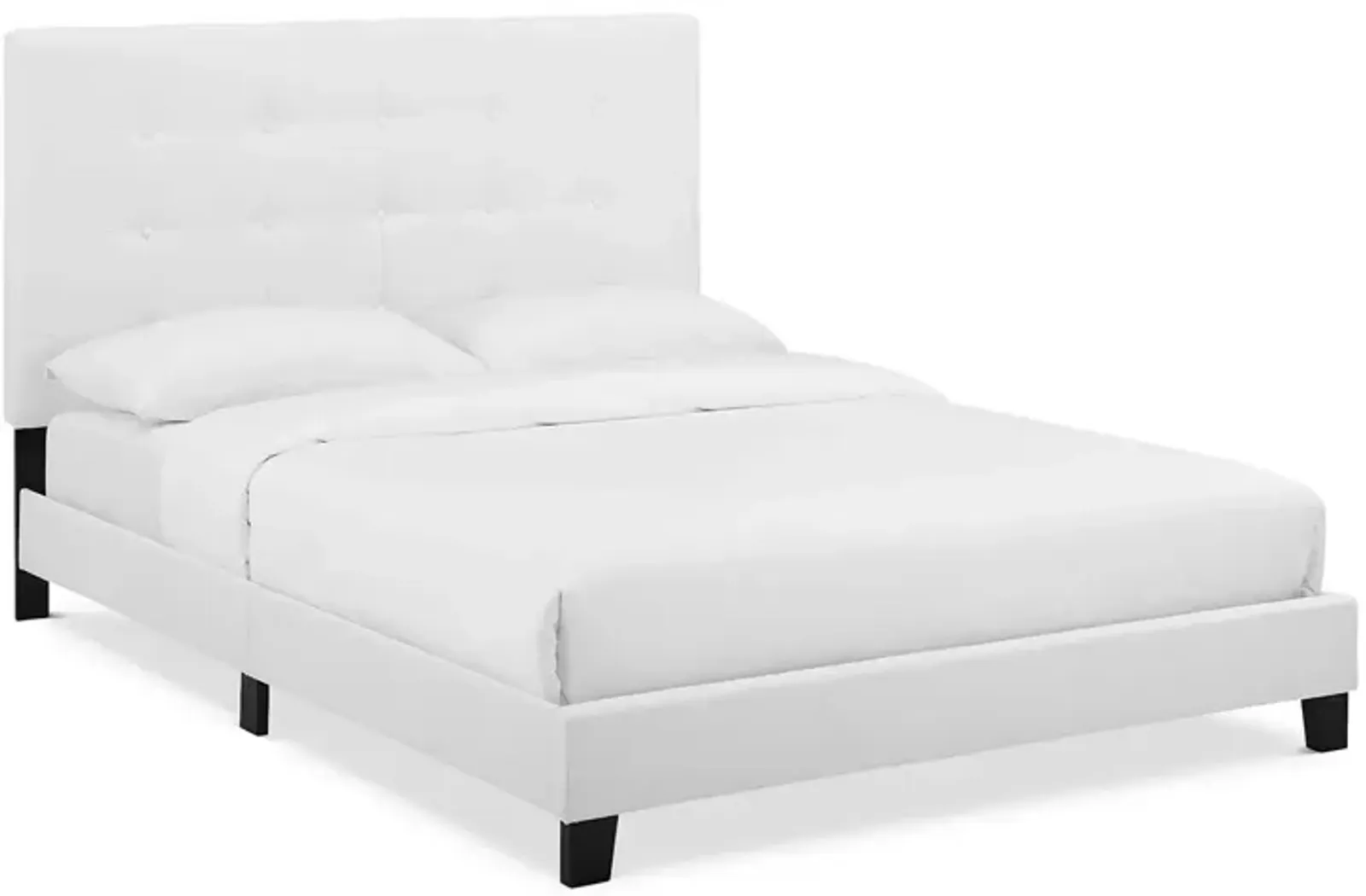 Modway Melanie Tufted Button Upholstered Fabric Platform Bed, Queen