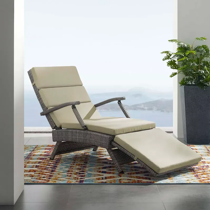 Modway Envisage Chaise Outdoor Patio Wicker Rattan Lounge Chair