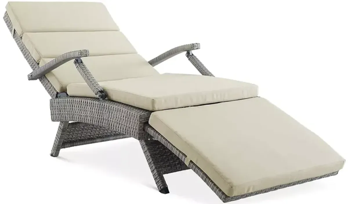 Modway Envisage Chaise Outdoor Patio Wicker Rattan Lounge Chair