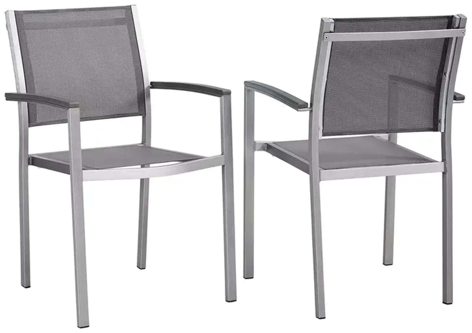 Modway Shore Aluminum Outdoor Patio Dining Chair, Set of 2 