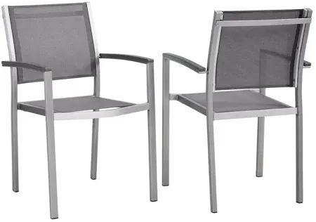 Modway Shore Aluminum Outdoor Patio Dining Chair, Set of 2 