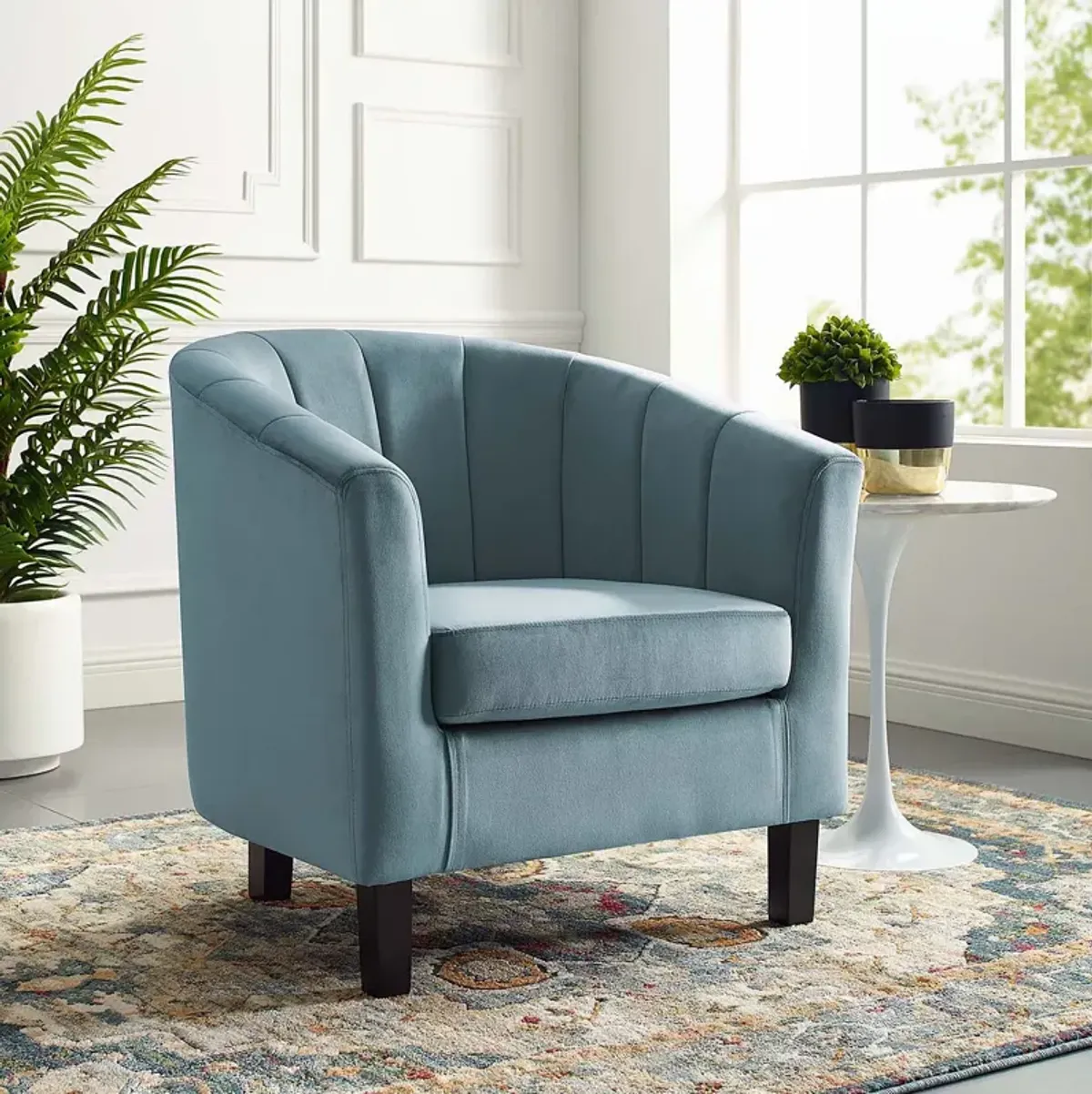 Modway Prospect Channel Tufted Upholstered Velvet Armchair