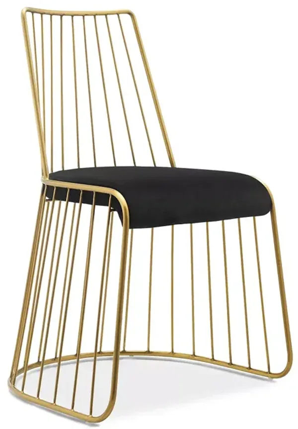 Modway Rivulet Gold Stainless Steel Performance Velvet Dining Chair
