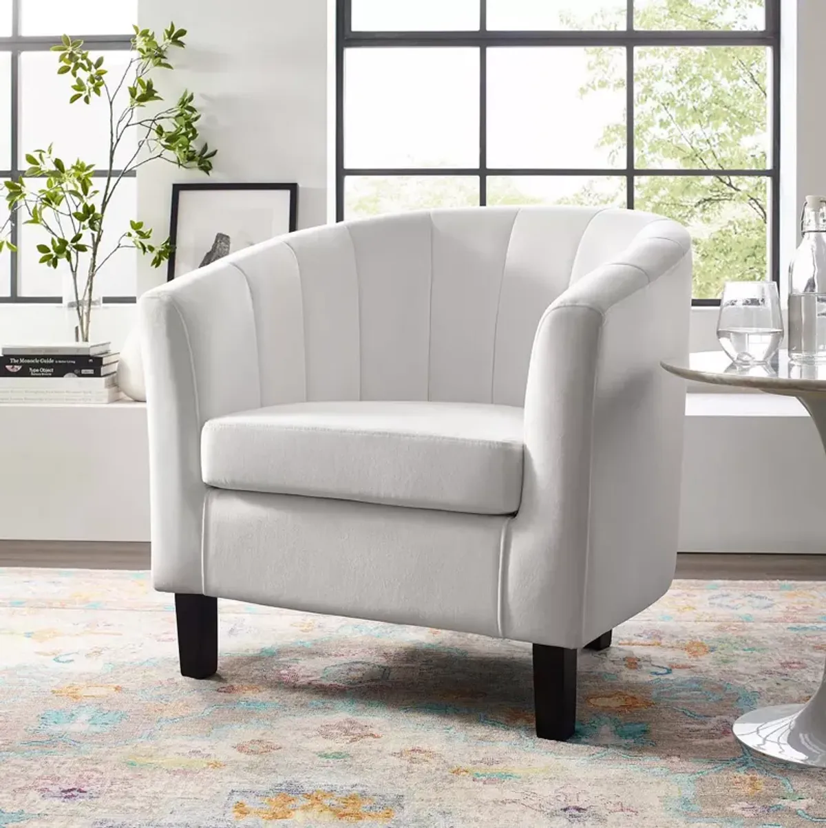 Modway Prospect Channel Tufted Upholstered Velvet Armchair