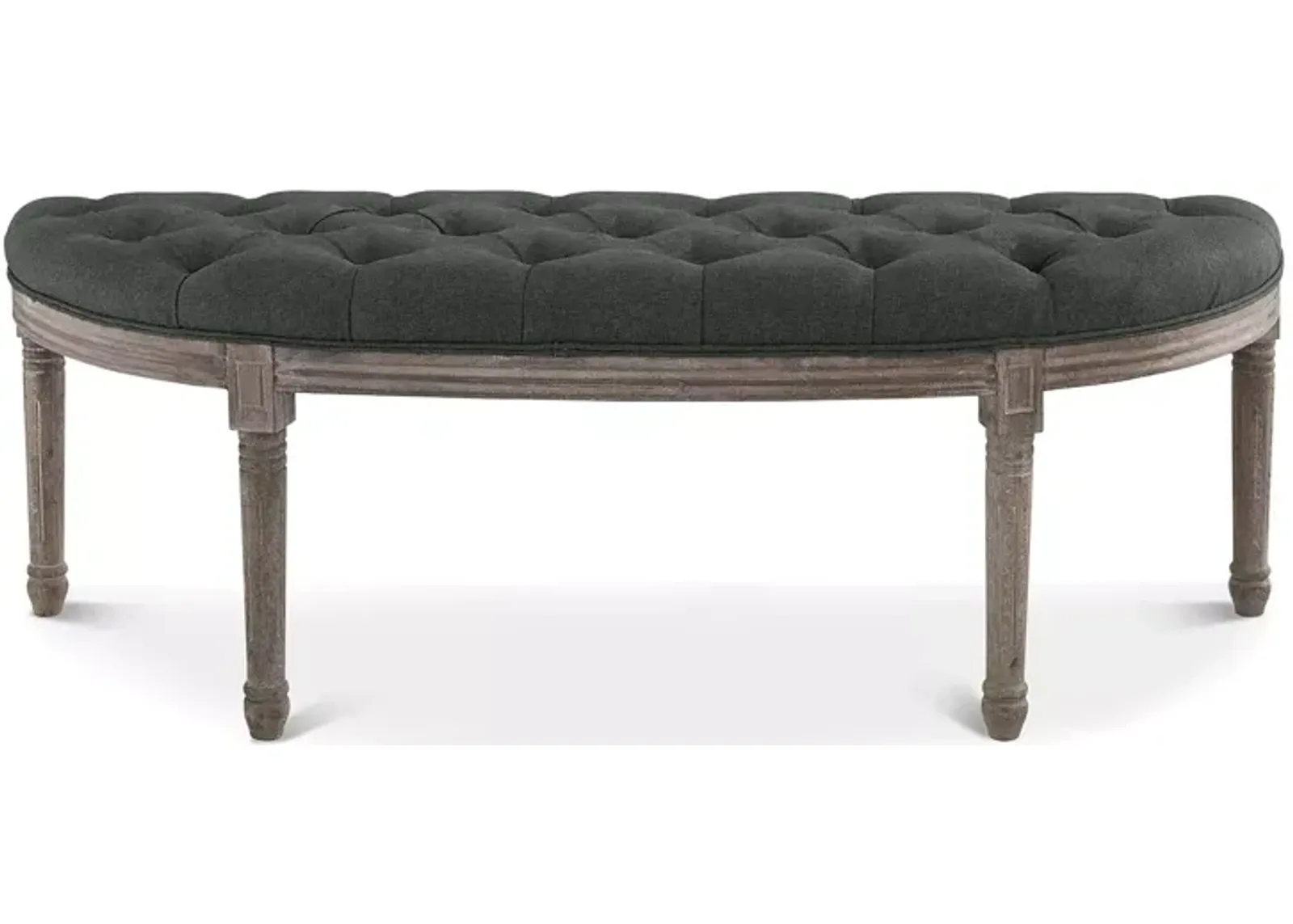 Modway Esteem Vintage French Upholstered Fabric Semi-Circle Bench