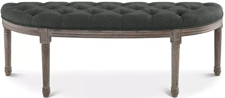 Modway Esteem Vintage French Upholstered Fabric Semi-Circle Bench