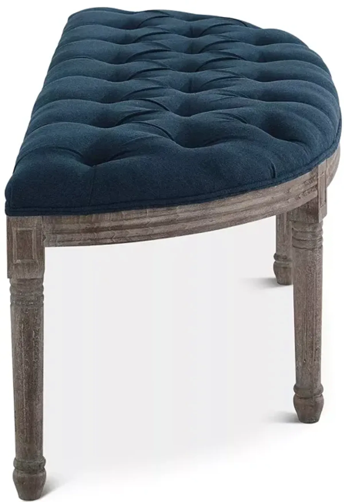 Modway Esteem Vintage French Upholstered Fabric Semi-Circle Bench